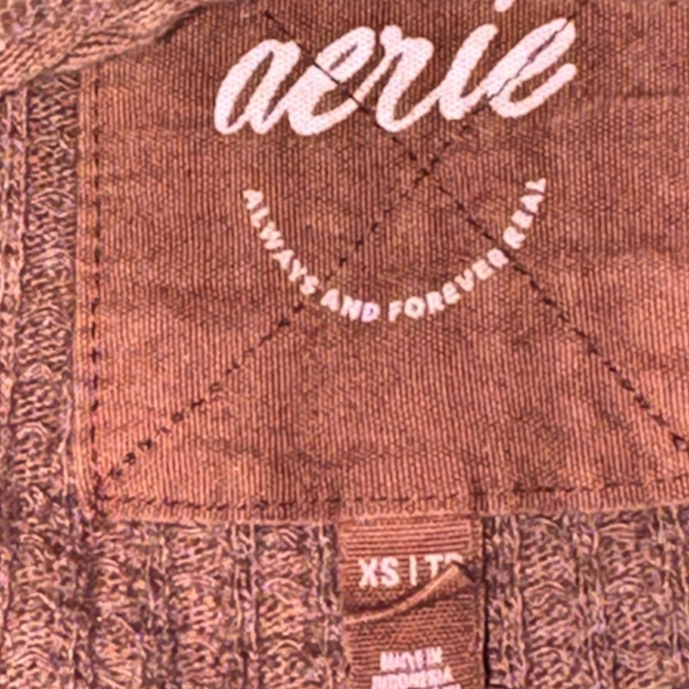 Aerie Real Good Corduroy Textured Waffle Knit Button Down Shacket - XS - Picture 6 of 8